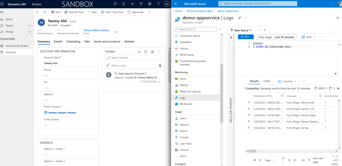Dynamics CRM: Setting ILogger With Different Azure Application Insight Subscription